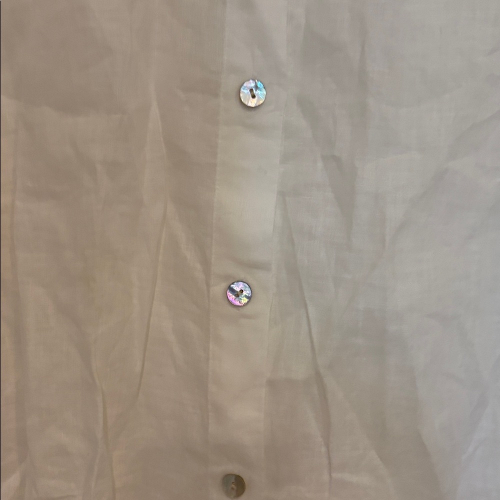 Vince White Linen-Blend Button Collar Shirt - Picture 3 of 7